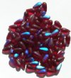50 5x10mm Transparent Matte Garnet AB Drop Beads
